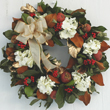 Magnolia, White Hydrangea and Pomogranit Wreath